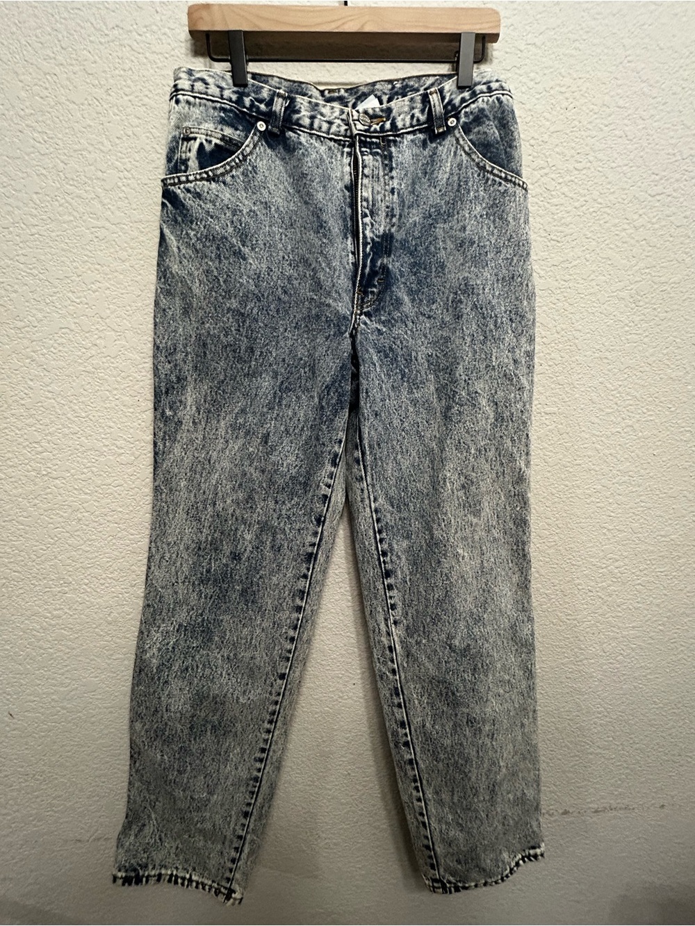 Vintage 80s Sasson Acid Wash Jeans Made in USA High Rise Straight Leg Size 34/32